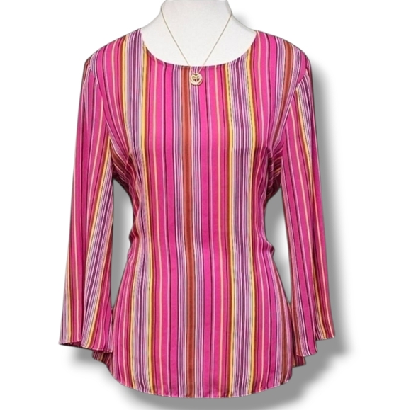 WORTHINGTON | WIDE RIBBON BACK BOW BELL SLEEVE BOUSE - Picture 1 of 16